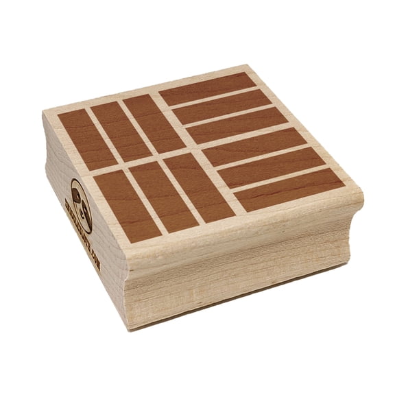Fun Geometric Rectangle Bricks Background Square Rubber Stamp Stamping Scrapbooking Crafting - Small 1.25in