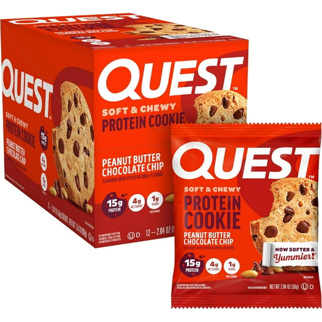 Quest Soft & Chewy Protein Cookie - Double Chocolate Chip (12 Cookies)