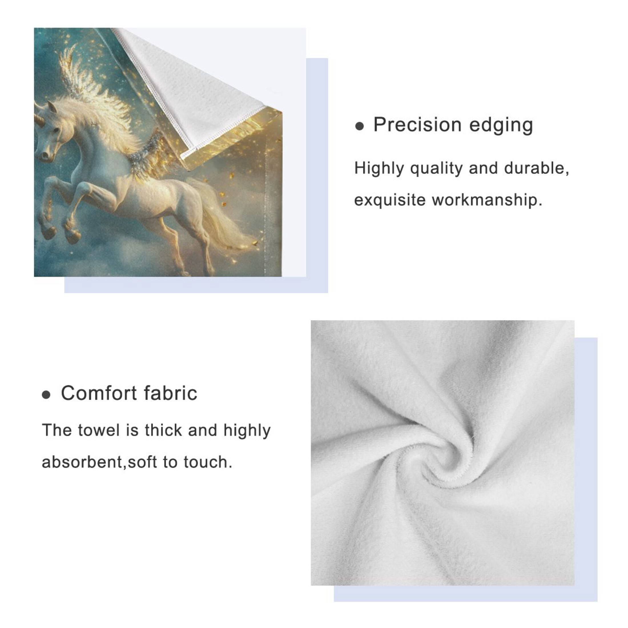 Wobogo Starry Sky Pegasus Ultra Soft 3 Pack Cotton Towel Set Includes 1 Bath Towel 1 Face Towel and 1 Washcloth for Everyday Use Lightweight and Compact