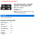 thumbnail image 2 of Parking Light Assembly - Compatible with 1988 - 1998 Chevy C1500 1989 1990 1991 1992 1993 1994 1995 1996 1997, 2 of 3