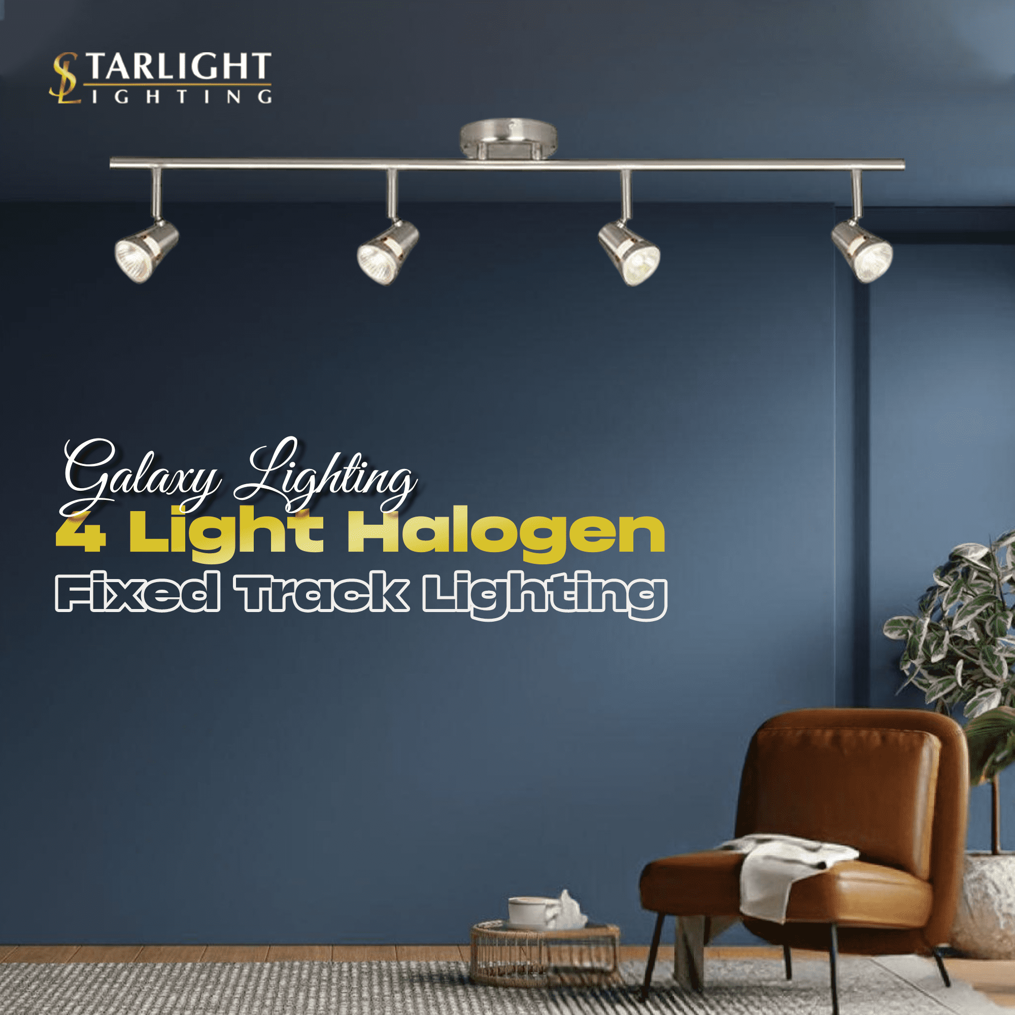 Galaxy Lighting 755594BN 4-Light Track Light Fixture in Brushed Nickel