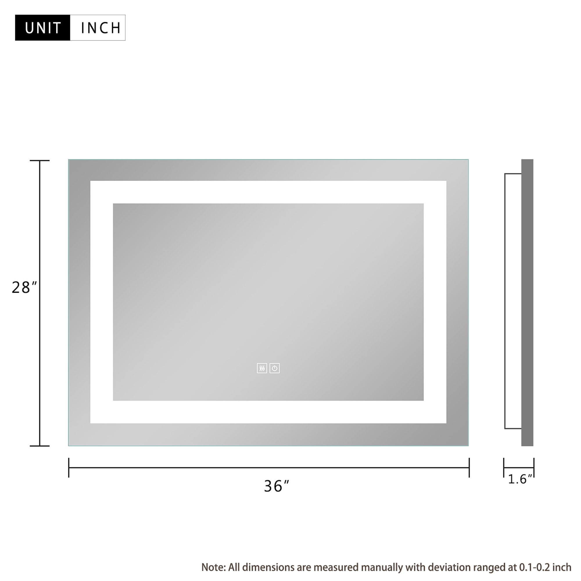 36 in x 28 in Modern Vanity LED Mirror - Walmart.com 36 in x 28 in Modern Vanity LED Mirror - Walmart.com