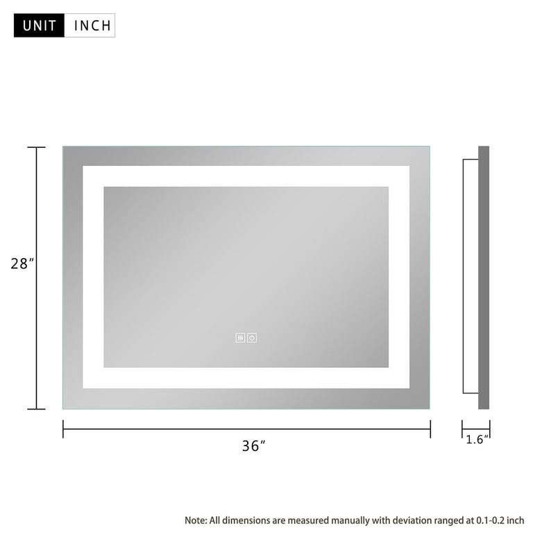 36 in x 28 in Modern Vanity LED Mirror - Walmart.com