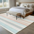 thumbnail image 4 of Non-Slip Rug Pad Rugs Watercolor Blue Pink Striped Rectangle Area Rugs 5x7Ft Soft Carpet Pads for Living Room Kids Room, Retro Lines, 4 of 9