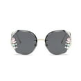 thumbnail image 2 of Qarigey Gafas de sol Retro sin marco para mujer, lentes degradados de gran tamaño, protección UV400, gafas de sol de Metal para mujer, color Type3 NO3, 2 of 6