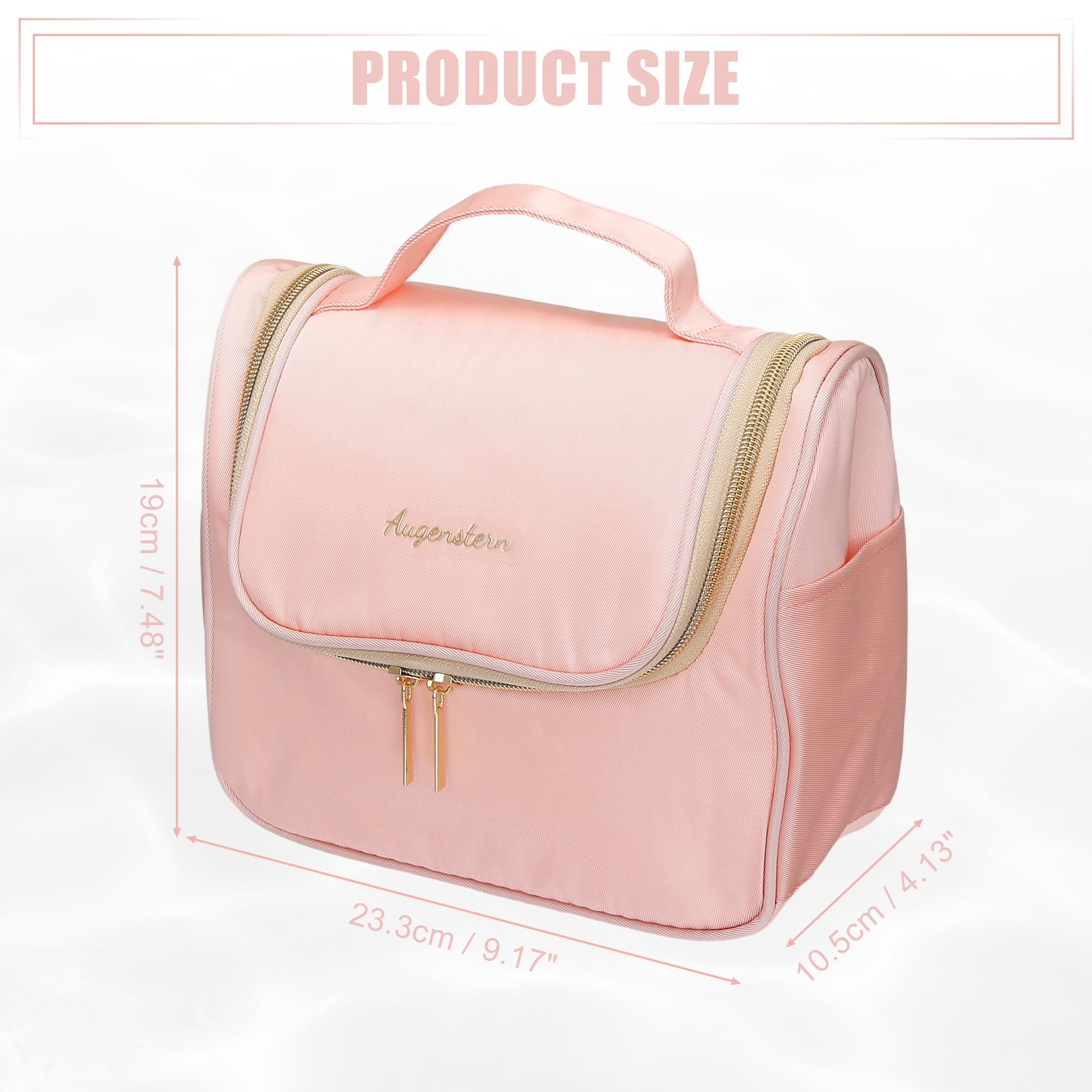 Unique Bargains 1Pc Travel Hanging Storage Cosmetic Bag for Toiletries Accessories Pink