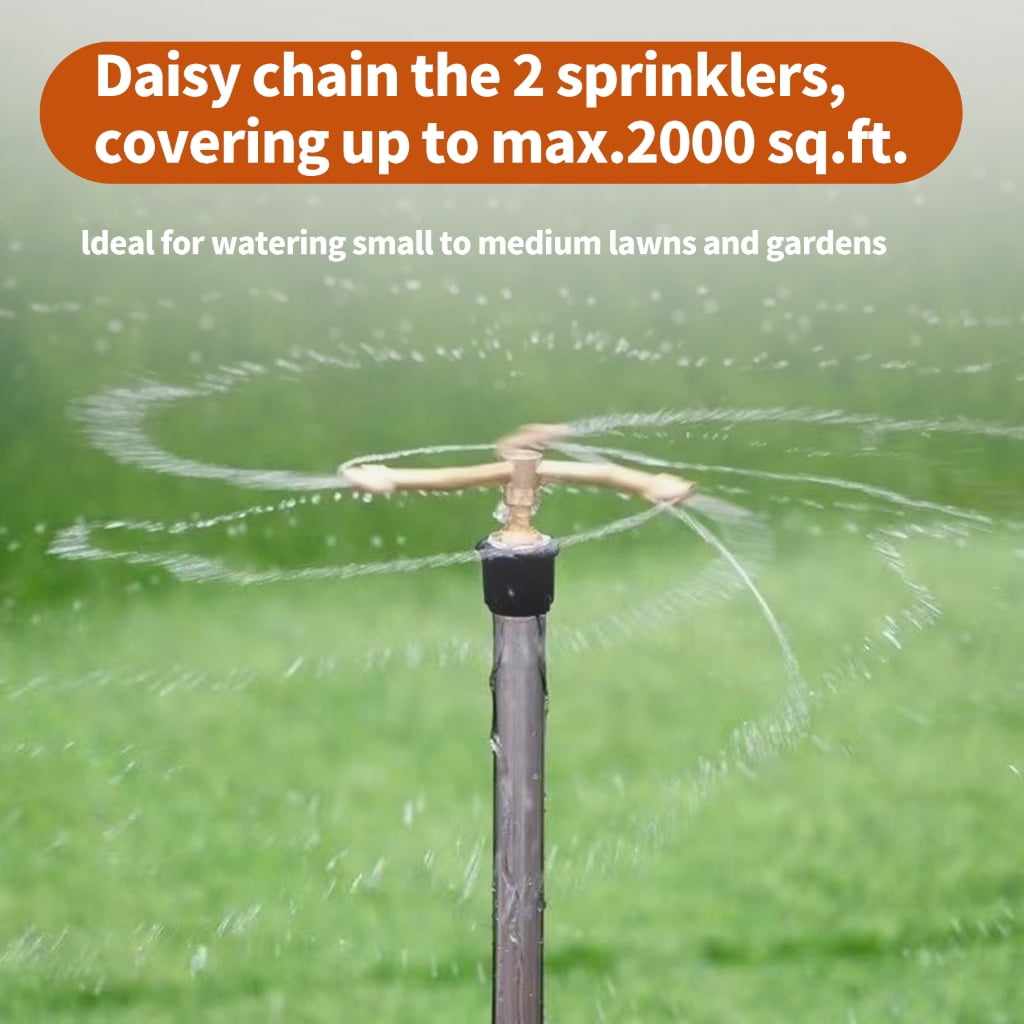Geemin Automatic Rotating Sprinklers 3 Arm Whirling For Lawn And Yard Irrigation