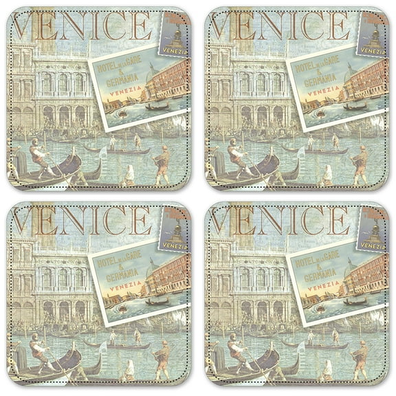 Vinyl Drink Coasters - Set of 4 - Venice