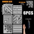 thumbnail image 2 of 6 Pcs Border Corners Large Stencil 11.8x11.8inch Floral Border Corners Painting Stencils Vintage Damask Border Drawing Stencils Reusable Geometric Borders Templates for Wall Furniture, 2 of 9