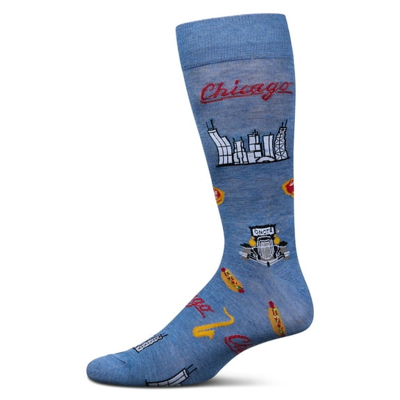 MeMoi Men's Chicago Rayon From Bamboo Crew Socks - Mens - Male, 10-13, Denim Heather
