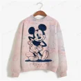 thumbnail image 3 of Sudadera con estampado de Minnie Mouse de Disney para mujer, suéter de cuello redondo para primavera y otoño, ropa holgada coreana, estilo retro Harajuku coreano, 3 of 5