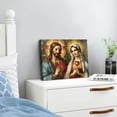 thumbnail image 3 of JEUXUS Jesus and Virgin Mary Wall Art Jesus Christ and Virgin Mary Pictures Wall Decor Christian Religious Faith Scripture Canvas Prints Modern Framed Home Artwork Decoration  20x16inch, 3 of 6