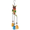 thumbnail image 4 of Northlight 10" Green Metal Owl Outdoor Garden Windchime, 4 of 6