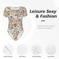 thumbnail image 6 of Naloa Bunny Floral Women's Short-Sleeved Onesie, One-Piece Swimsuit for Parties, dates, clubs - X-Large, 6 of 9