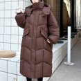 thumbnail image 5 of XPMWRP Fashion Long-sleeved Thickened Fleece Casual Jacket Warm Hooded Coat Comfortable Daily Wear Perfect for Winter Outdoor Activities Women's Outerwear Brown XL, 5 of 9