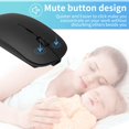 thumbnail image 3 of Wireless Mouse,Slim Wireless Portable Mobile Mouse,2.4G Noiseless Mouse with USB Receiver,Rechargeable Wireless Mouse for MacBook,Laptop,PC,Computer,Notebook (Silver), 3 of 7