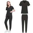 thumbnail image 6 of Scrubs Set for Women Nurse Uniform V-Neck Top and Drawstring Jogger Pants with Multi Pocket Workwear, 6 of 6