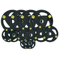 thumbnail image 1 of HAJEX Olympic Rubber Tri-Grip Plates Set 2 inch - 319LB Set - ( 5.5LB, 11LB, 22LB, 33LB, & 44LB), 1 of 6