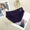 thumbnail image 2 of JDEFEG Women Panties Boy Cut Panties for Women Pack Womens Lce Silk Printing High Waist Bikini Brief Panties Lingerie Panties Women Underwear Polyester Purple One Size, 2 of 3