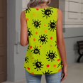 thumbnail image 4 of Halloween Tank Tops for Women V-Neck Sleeveless Tops for Women, Soft Polyester Cami for Party and Casual Green 2XL, 4 of 4