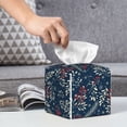 thumbnail image 6 of Rateoe Merry Christmas Winter Leaves Snowflakes Pattern Tissue Box Cover, Modern Square Decorative Leather Facial Paper Case Organizer Holder Dispenser 5X5X5'', 6 of 8