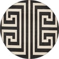 thumbnail image 1 of Unique Loom Tapis Design de Bordure Athens Rond 8' x 8' Noir/beige, 1 of 10
