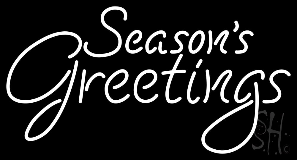 Seasons Greetings LED Neon Sign 20 x 37 inches, Clear Edge Cut