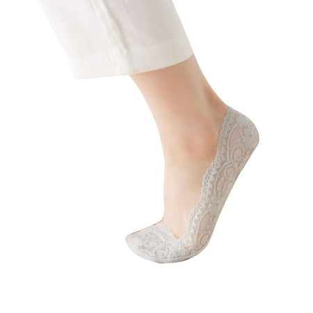 

Rovga Fashion Women Cotton Blend Lace Antiskid Invisible Low Cut Socks Toe Ankle Sock Soft Socks