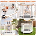 thumbnail image 6 of 60" Mini Trampoline for Kids with Basketball Hoop, Indoor/Outdoor Toddler Trampoline with Safety Enclosure, Segmart Kids Trampoline with Adjustable Gymnastics Bars, Ring, Ocean Balls, 6 of 9