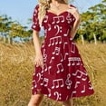thumbnail image 4 of White Music Notes Dress Musician Vintage Dresses Summer Simple Casual Dress Graphic Clothing Large Size, 4 of 7