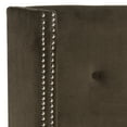 thumbnail image 2 of SAFAVIEH Keegan Winged Tufted Headboard with Nail Heads, Twin, Chocolate, 2 of 4