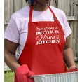 thumbnail image 3 of ThisWear Everything is Better in Nana's Kitchen Apron for Cooking Two Pocket Apron Red, 3 of 7