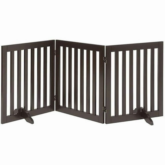 24 in. High Pet Gate 3 Panels, Espresso