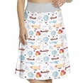 thumbnail image 1 of Women's Plane Flying Balloons A-line Printed Skirt Casual Wear, L, White Multicolor, by Ambesonne, 1 of 1