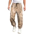 thumbnail image 3 of Havenx Camo Cargo Pants for Men Maple Leaf Print Drawstring Waist Tapered Cargo Jogger Sweatpants with Pockets Straight Wide Leg Joggers Athletic Workout Casual Fashion Y2k Clothes,Green 2XL, 3 of 6