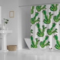 thumbnail image 3 of Coolnut Shower Curtain Set with Hooks Green Mexican Cactus Polyester Waterproof Bath Curtain 66" x 72", 3 of 6