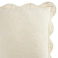 thumbnail image 6 of Historic Charleston Euro Sham 100% Cotton Ivory Off-White 26 in x 26 in Embossed Floral Matelassé Scalloped Edge, 6 of 6