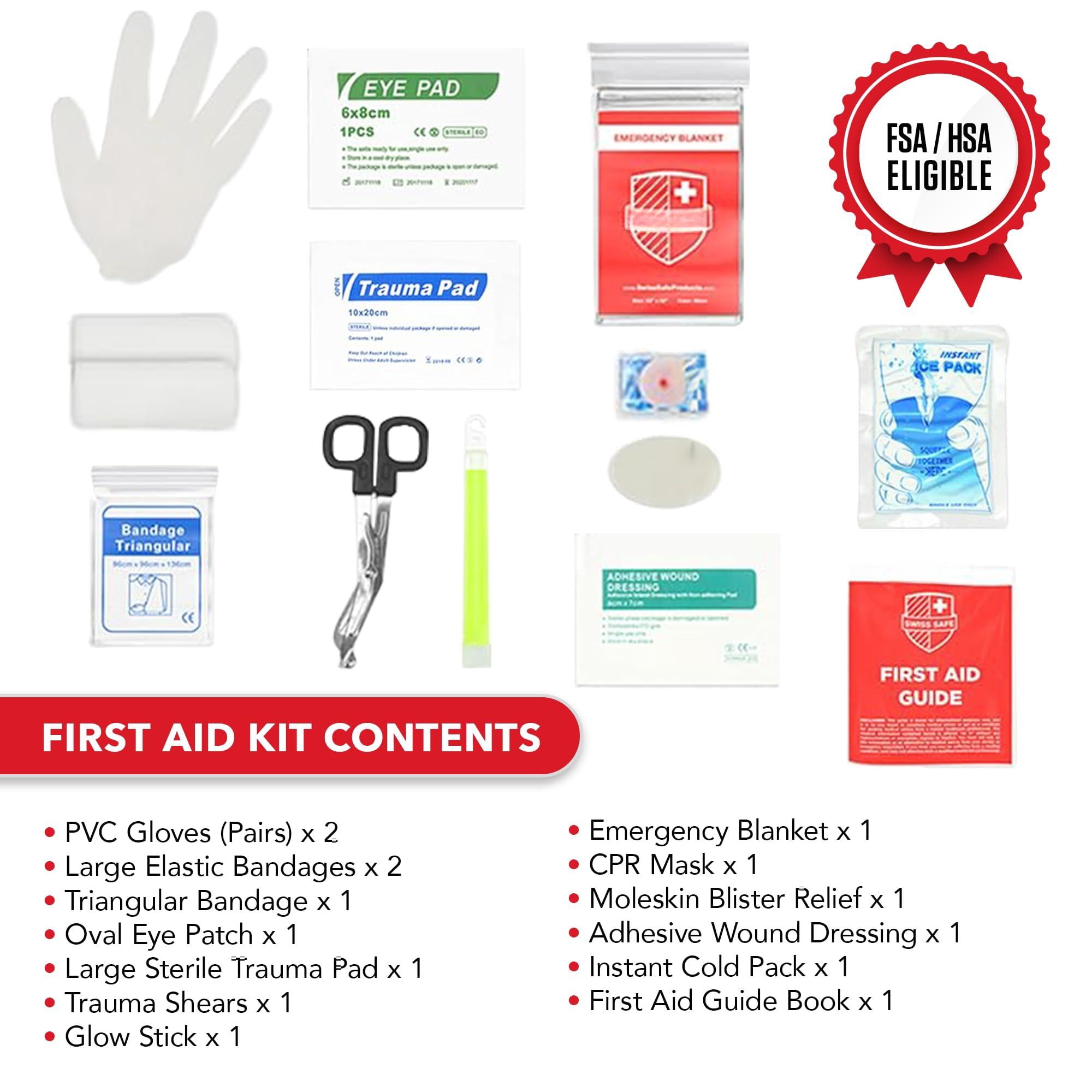 2-in-1 First Aid Kit For Car  Travel & Home Businesses - Bonus Mini Emergency Camping Fsa Hsa Eligible 348 Large Hardcase Fak