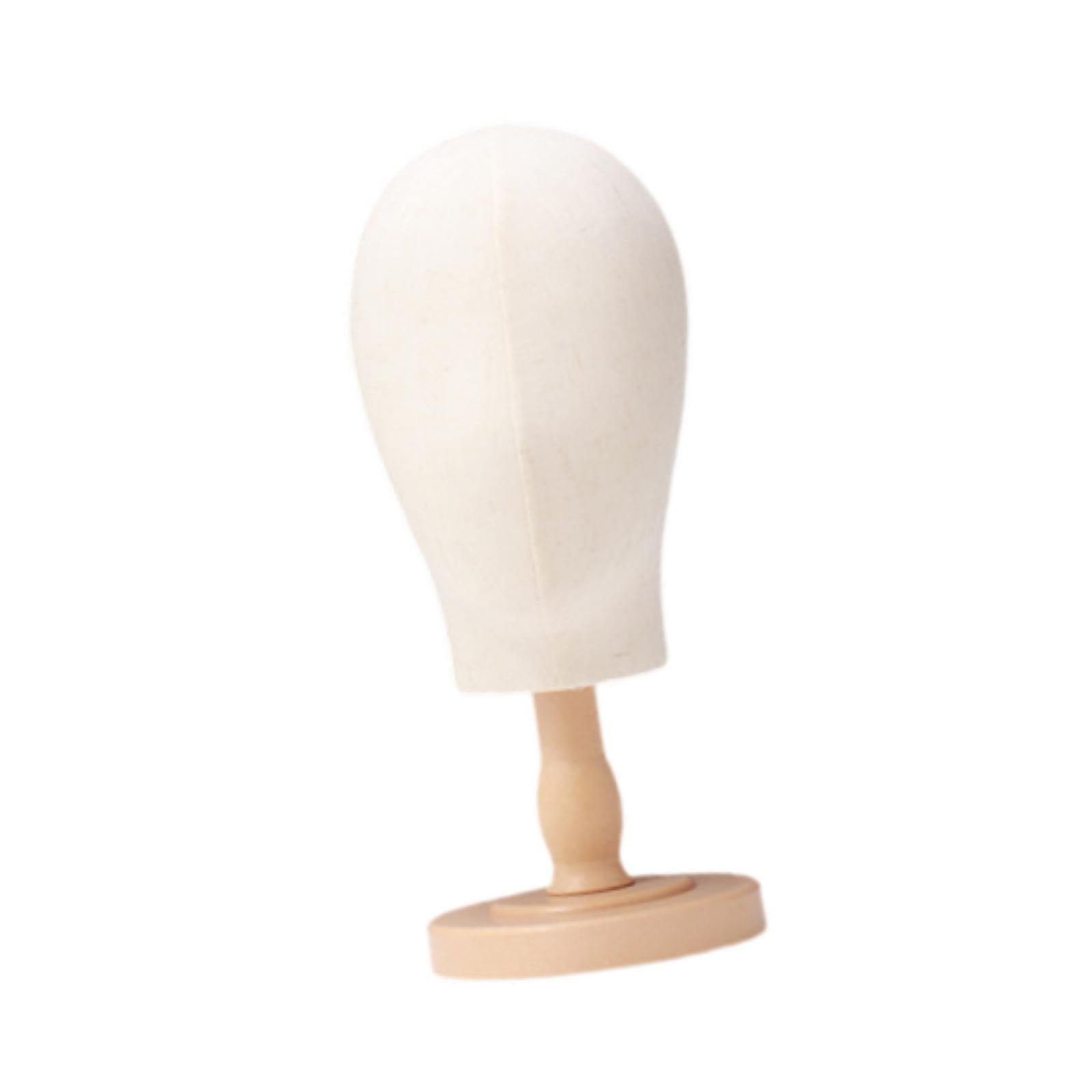 Serenable Mannequin Head Multifunctional Hat Rack Standing Stand for Cap Salon Wood Color short
