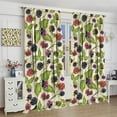 thumbnail image 4 of Watercolor Berry Curtains, Farmhouse Vintage Autumn Harvest Blackberries Fruit Leaves Blackout Window Treatments for Kitchen Cafe Bedroom, 84" W X 84" L, 4 of 5