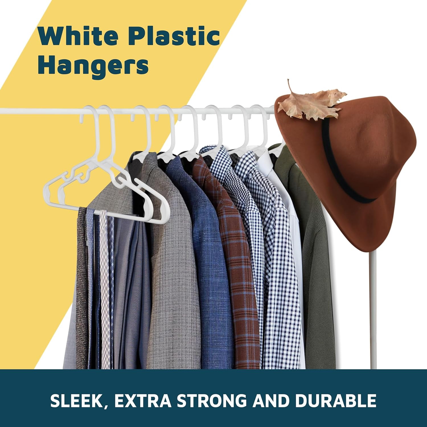 Plastic Kids Clothes Hanger – Children Clothes Hanger with Shoulder Notch, 11.6 Inch Space-Saving Closet Organizer for Baby, Toddler, and Kids Clothing, Hold Up to 5 lbs, Pack of 10, White