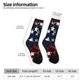 thumbnail image 2 of Gukieu Red Blue White Stars Print Contrast Color Mid-calf Socks, Sweat-wicking Athletic Socks, Unisex Clothing Accessories, 2 of 6