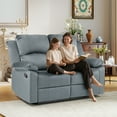 thumbnail image 3 of Bonzy Home Manual Loveseat Recliner Sofa 2-Seat Reclining Couch with Overstuffed Arms & Back, Gray, 3 of 7