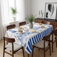 thumbnail image 6 of Navy Blue Coastal Table Cloth Waterproof Tablecloths, Summer Nautical Lighthouse Starfish Tablecloth Dining Table Cover for Kitchen Party Tabletop Outdoor, Rectangle Tablecloth 60x102 Inch, 6 of 9