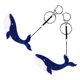 thumbnail image 2 of Whale Keychain Pendant Acrylic for Bags Dark Blue Animal Theme Key 2Pcs, 2 of 5
