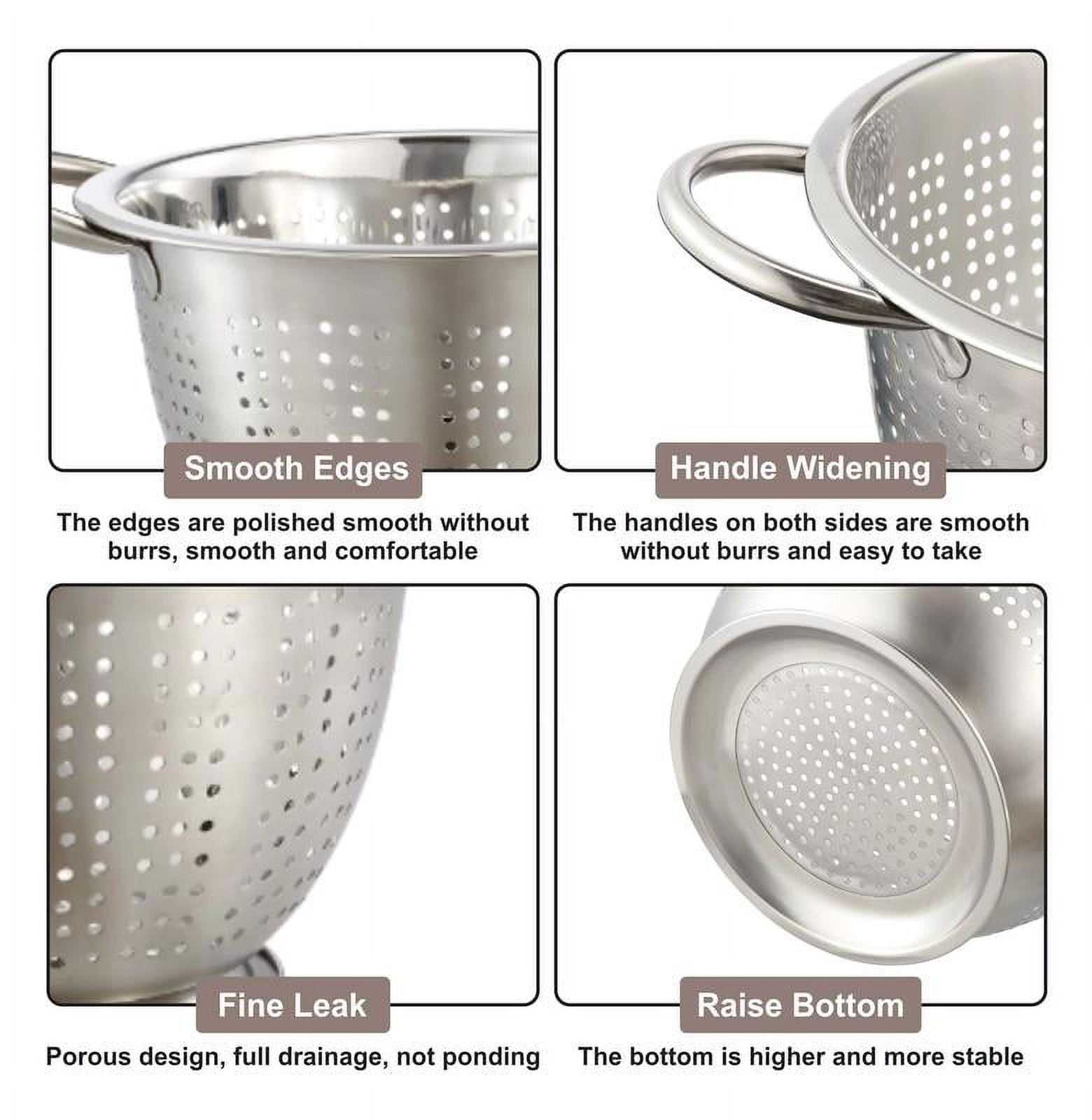 Mainstays SS 3QT Multi-Use Colander for Straining, Draining & Rinsing Pasta, Fruits or Vegetables