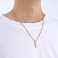thumbnail image 3 of Cross Necklace for Men, Gold Plated Mens Cross Necklaces with 2.5mm Chain, 316L Stainless Steel Wheat Chain, 16-24 Inch, 3 of 11