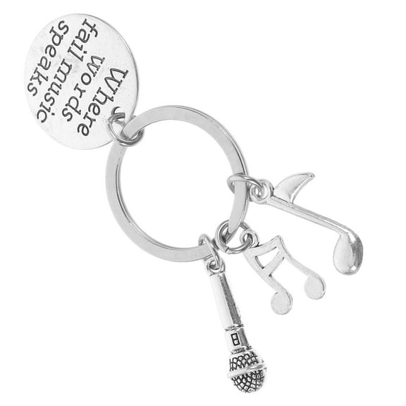 OFFIGAM Keychain Women Music Instrument Bag Key Chains Silver 1Pack Party Favor