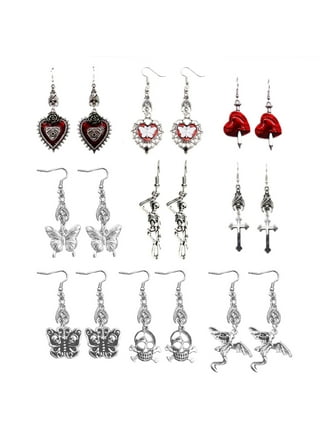 Razor Blade Earrings, Emo Earrings, Gothic Jewelry Women, Punk Earrings, Silver Dangle Earrings, Razor Charm Jewelry, Punk Rock, Steampunk