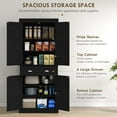 thumbnail image 6 of Demi Bonn 72" Kitchen Cabinet, Pantry Storage Cabinet with Doors and Shelves, Freestanding Food Pantry Cabinet for Home, Living Room, Black Wood Grain, 6 of 7